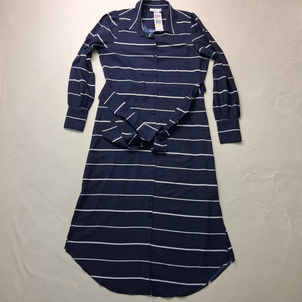 Vineyard Vines Coastal Nautical Rope Print Belted Midi Dress Womens Sz M NWT - Picture 16 of 16